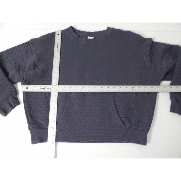 All In Motion Sweatshirt Womens Small Blue Quilted Crew Neck Front Pocket - Picture 5 of 11